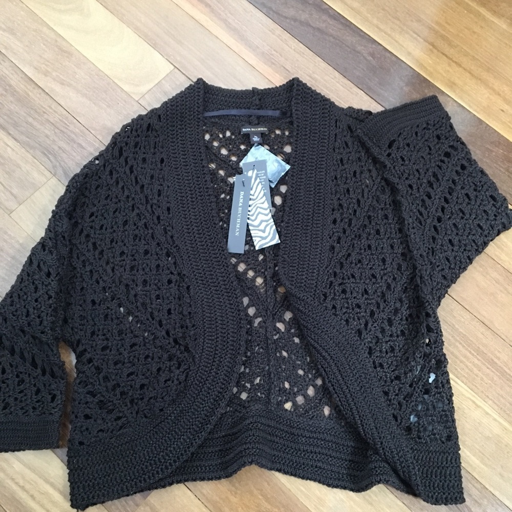 Dana Buchman Espresso Crochet Cardigan